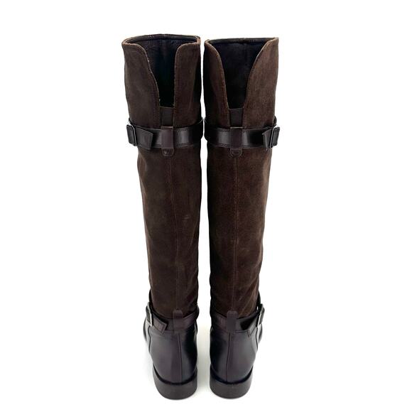 Garnet Hill Charity Italian Over-The-Knee Riding Boot Sz 6.5 Brown Suede/Leather - Picture 14 of 16